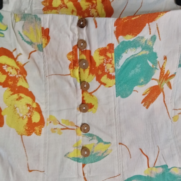 Free People Made Me Smile Floral Pleated Mini Dress Stretch Strapless Size S - Picture 6 of 12